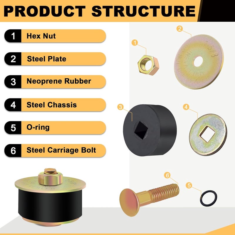 Siptenk 1-5/8" Freeze Rubber Expansion Plug 4 pcs, Automotive Rubber Expandable Freeze Plugs for Engine - Image 4